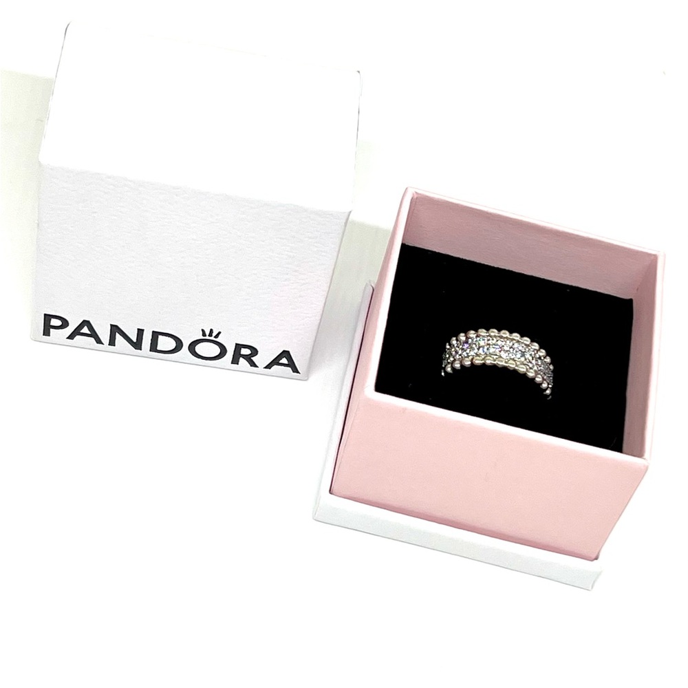 NEW Pandora Pave Beaded Ring - Picture 3 of 11